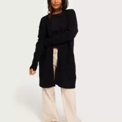 Selected Femme - Cardigans og Kaftan - Black - Slflulu New Ls Knit Long Cardigan B - Trøjer