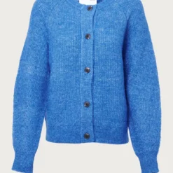 Selected Femme - Cardigans og Kaftan - Nebulas Blue Melange - Slflulu Ls Knit Short Cardigan B No - Trøjer