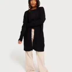 Selected Femme Slflulu New Ls Knit Long Cardigan B Lang cardigan Black
