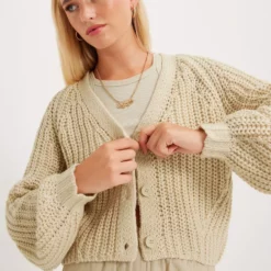 JJXX - Cardigans og Kaftan - Bone White - Jxorla Ls Chunky Cardigan Knit Sn - Trøjer