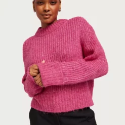 Gina Tricot Knitted Sweater Grovstrikkede trøjer Fuchsia Rose